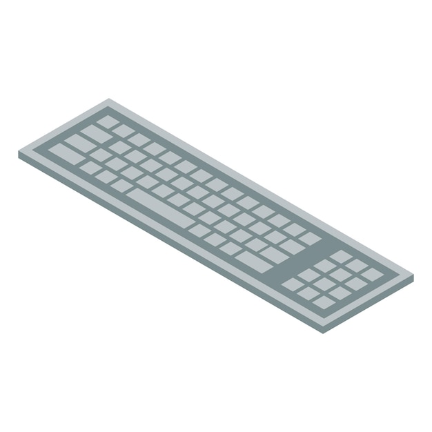 Vector wireless keyboard icon isometric of wireless keyboard vector icon for web design isolated on white background