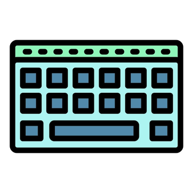 ワイヤレスキーボード アイコン ワイヤレスのキーボード ベクトル アイコン カラー フラット アイソレート