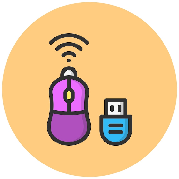 Vector 무선 마우스 터 아이콘 디자인 일러스트레이션