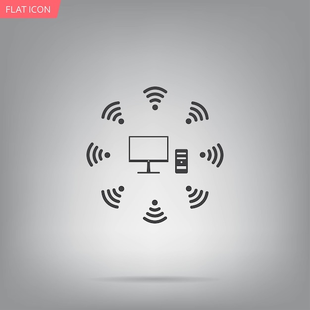 Wireless network connection unified network symbol Vector illustration on a gray background Eps10