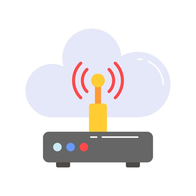 Wireless network device with modem wireless network concept vector
