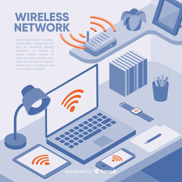 Vettore modello di pagina di destinazione della rete wireless