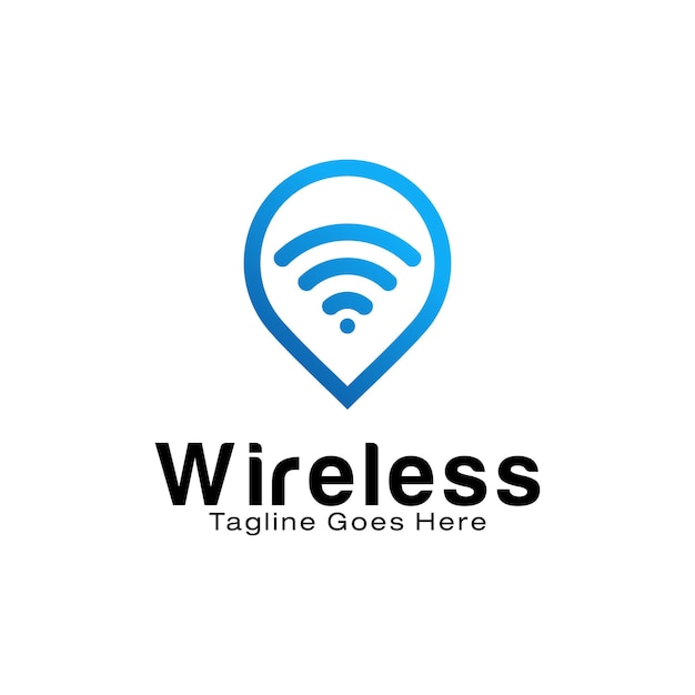 Modello di progettazione del logo del punto wireless