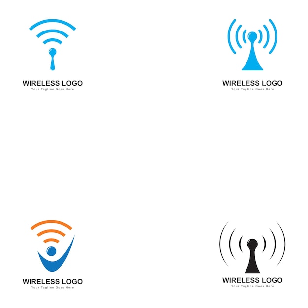 Wireless signaal logo ontwerp sjabloon wifi