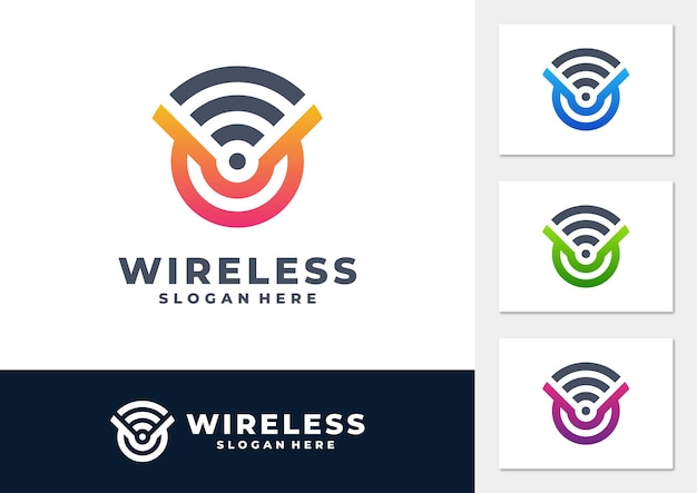 Wireless signal gradient logo vector