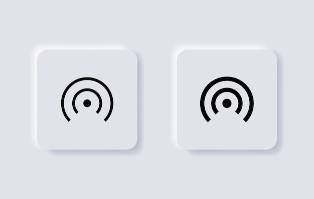 Wireless signal icon wifi connection icons symbol with neumorphic style or neumorphism buttons