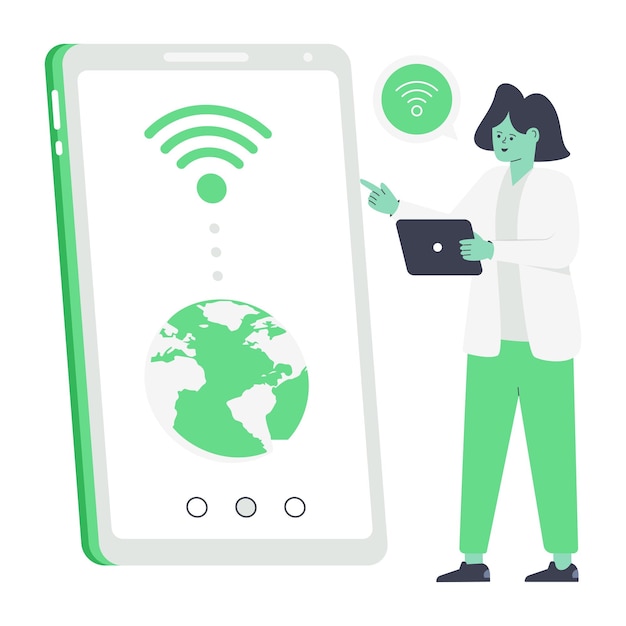 A wireless technology flat illustration