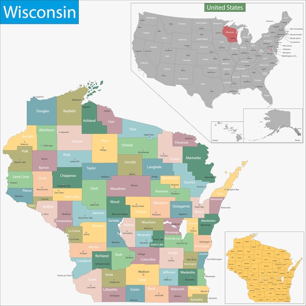 Mappa del wisconsin