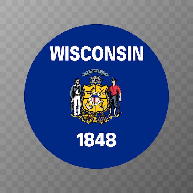 Wisconsin state flag Vector illustration