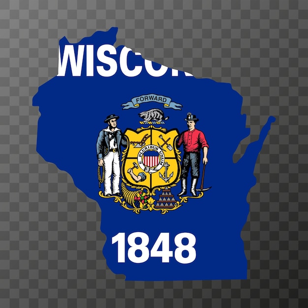 Wisconsin state flag vector illustration