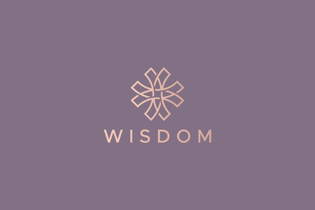 Wisdom Concept Gold Premium Vintage Geometric Logo Business Jewelry Boutique Fashion