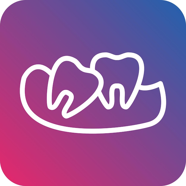 Vector wisdom tooth icon style