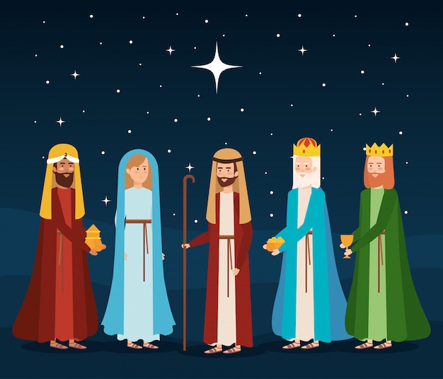 Wise Kings Manger-personages