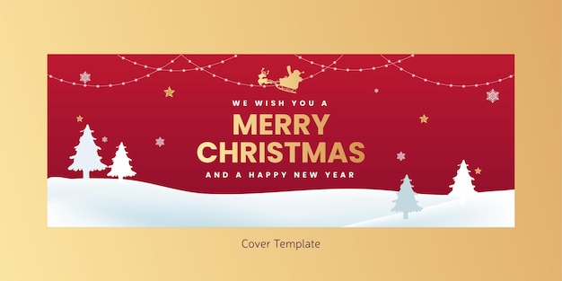 Wish you a Merry Christmas and happy new year cover page template