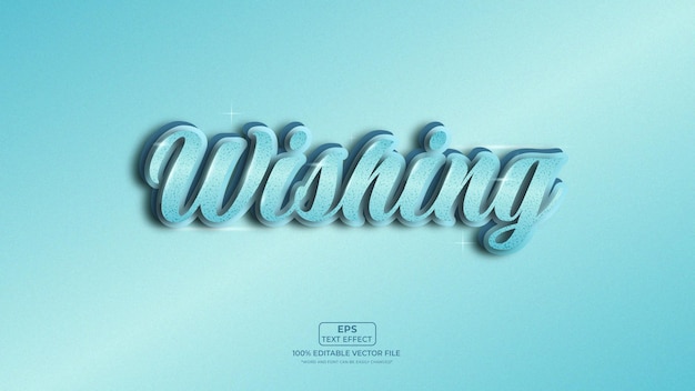 Vector wishing editable premium text effect