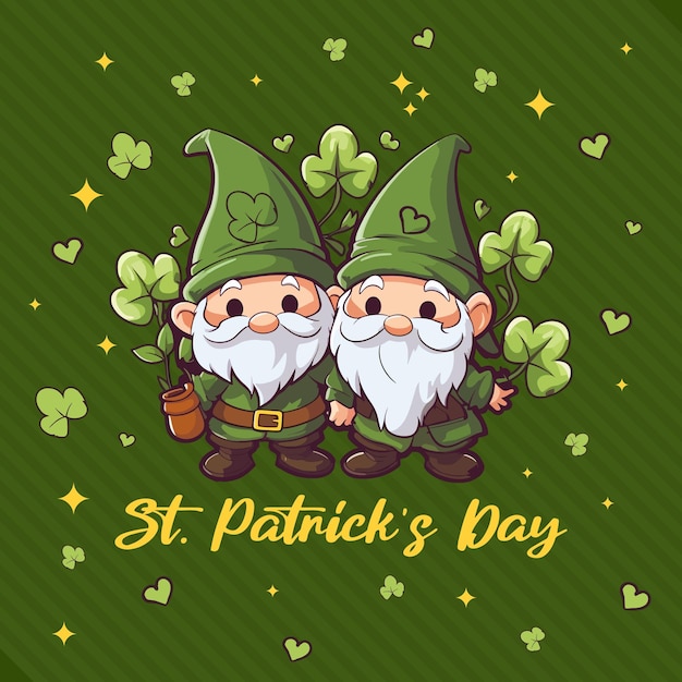 Vector wishing post cute st patricks day background