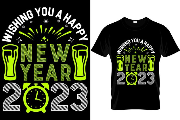 벡터 새해 복 많이 받으세요 2023 새해 복 많이 받으세요 티셔츠 디자인
