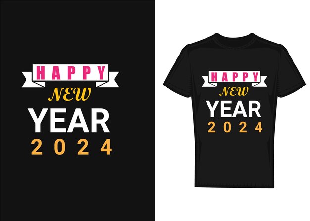 ベクトル 喜ばしい2024年を迎え,tシャツのデザインテンプレートをご紹介します.