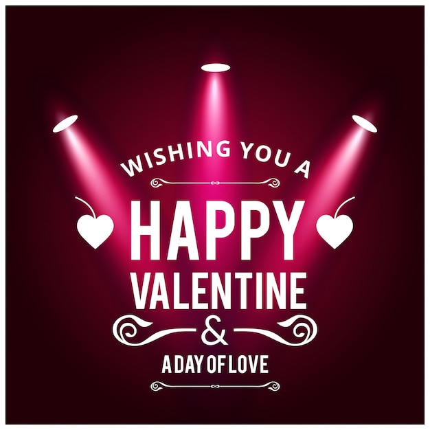 Wishing you a happy valentine and a day of love typographic card