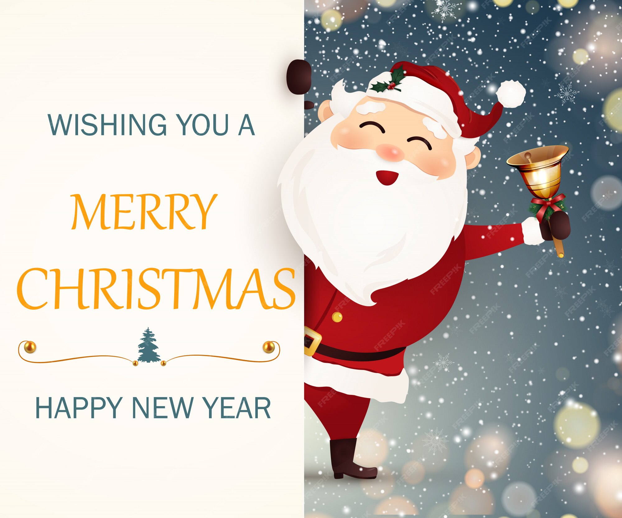 Premium Vector Wishing you a merry christmas.