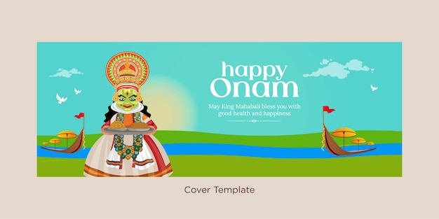 Wishing you a very happy onam festival cover page design