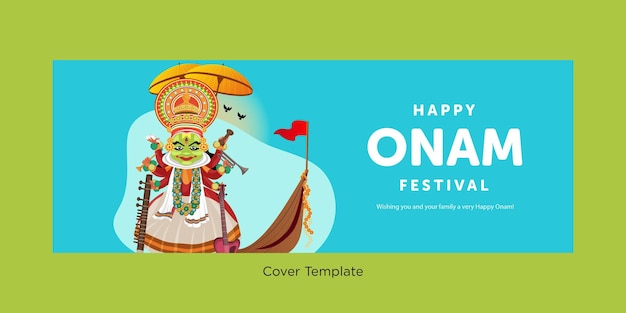 Wishing you a very happy onam festival cover page design