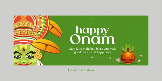Wishing you a very happy Onam festival cover page design
