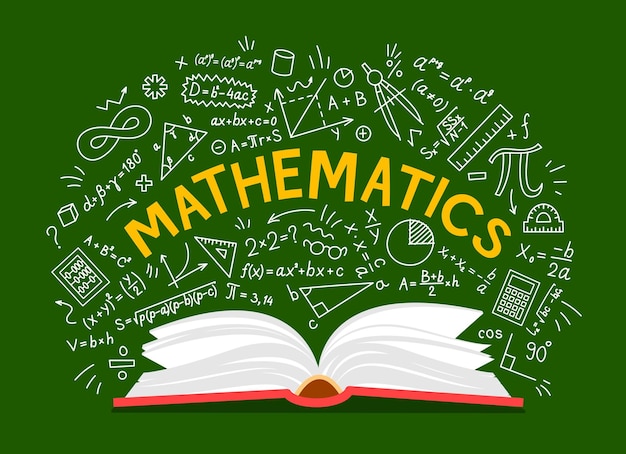 Wiskunde leerboek en formules achtergrond