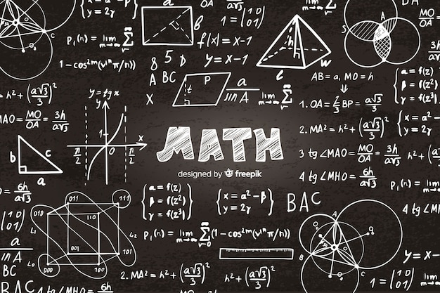 Vector wiskunde realistische schoolbord achtergrond