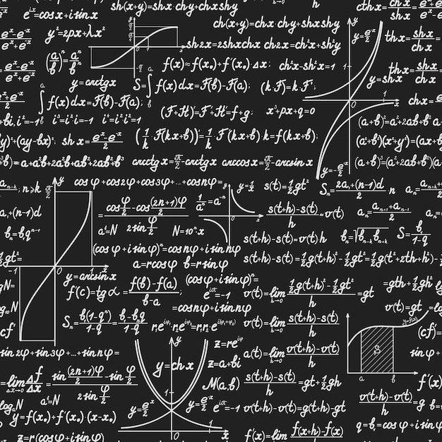 Wiskunde vector naadloos patroon met berekeningen