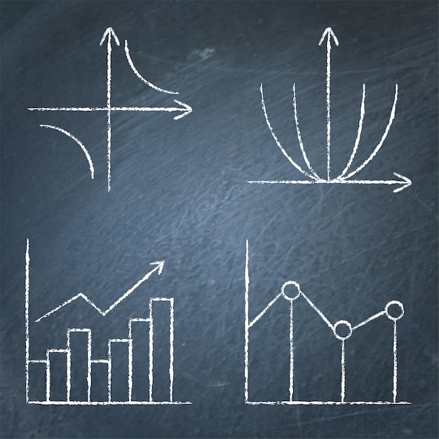 Wiskundige grafieken pictogrammenset