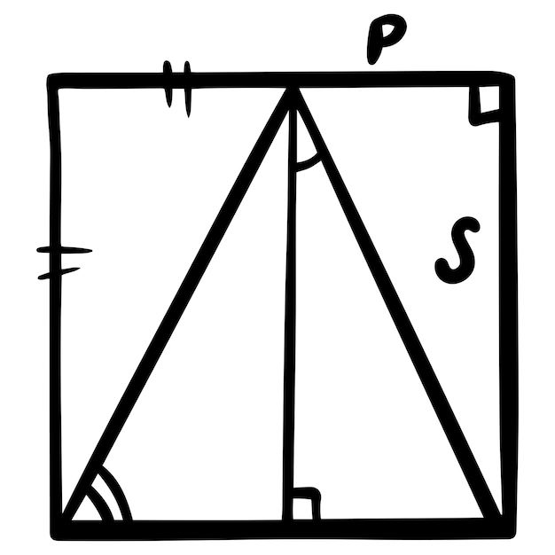 Wiskundige lineaire afbeelding. Handgetekende geometrie doodle. Lijn kunststijl. lijntekeningstijl, vectorontwerp