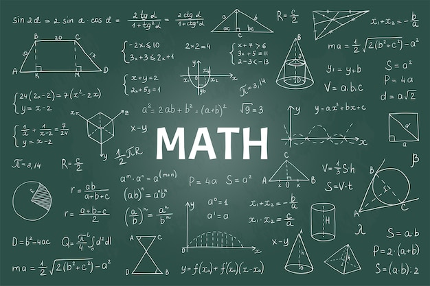 Vector wiskundige theoretische formules en vergelijkingen