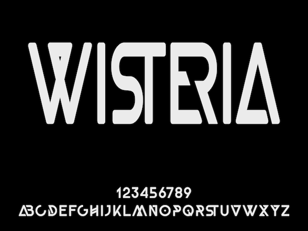 WISTERIA Bold modern retro stencil sans serif type display font vector