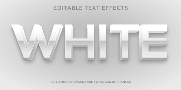 Wit 3D-stijl bewerkbaar teksteffect