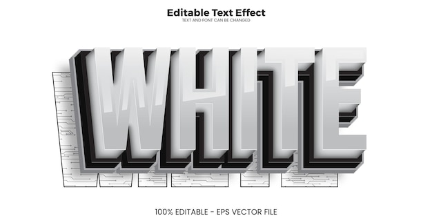 Vector wit bewerkbaar teksteffect in moderne trendstijl