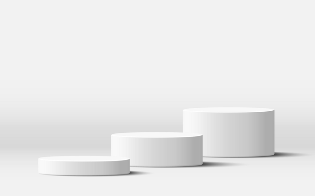 wit blank product podium stap scène geïsoleerd