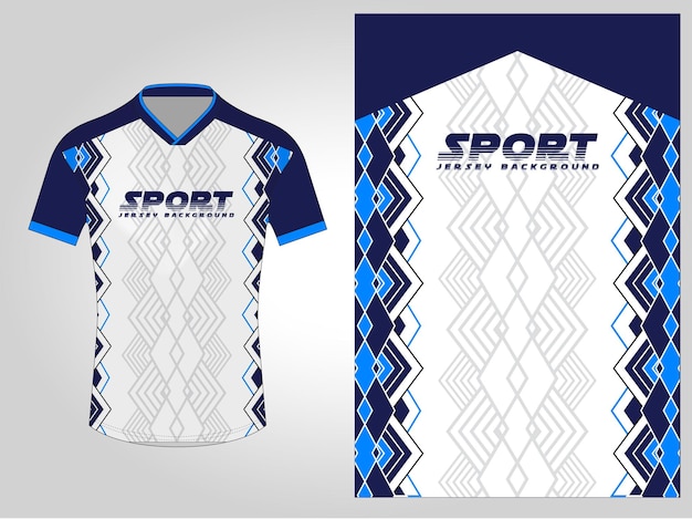 Wit blauw sport jersey patroon