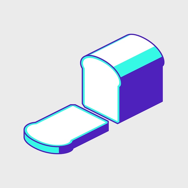 Wit brood isometrische vector pictogram illustratie