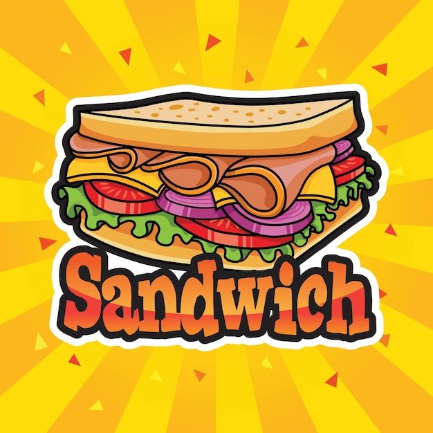 Wit Brood Sandwich Logo Menu Ontwerp