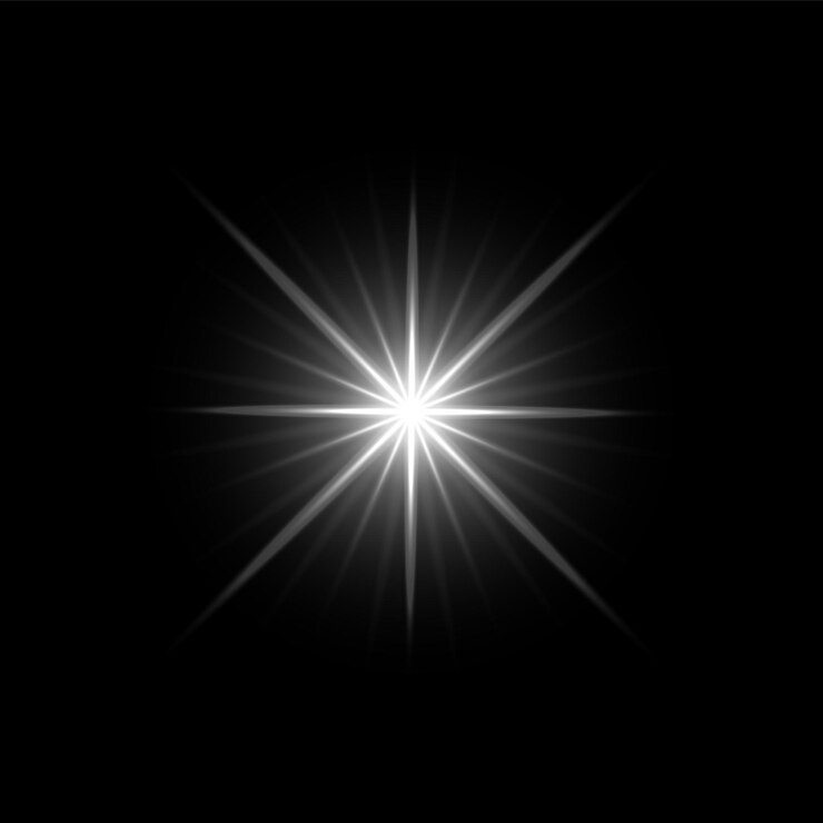 Vector wit gloedeffect star ray burst-schittering