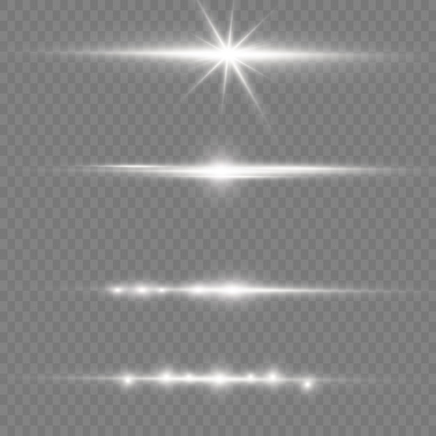 Wit gloeiend licht ontploft op een transparante achtergrond. Om een heldere flits te centreren. Sprankelende magische stofdeeltjes. Heldere ster.
