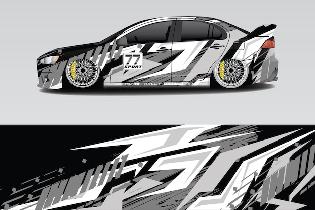 wit grijs racewagen wrap livery design