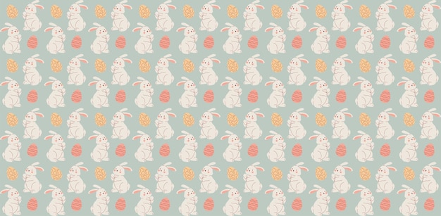 wit konijn met paaseieren patroon paaseieren en eieren herhalende patroon