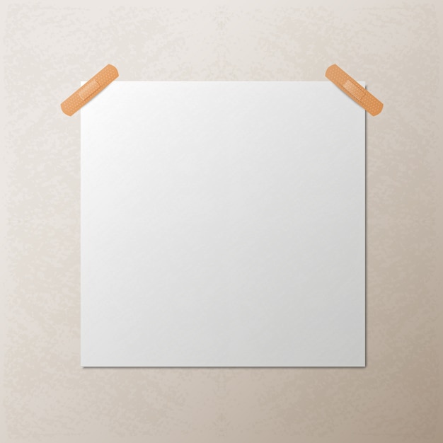 Wit leeg vierkant vel papier, vectormalplaatje