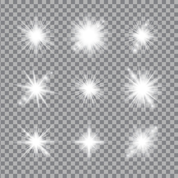 Wit licht gloed effect lichtstralen set