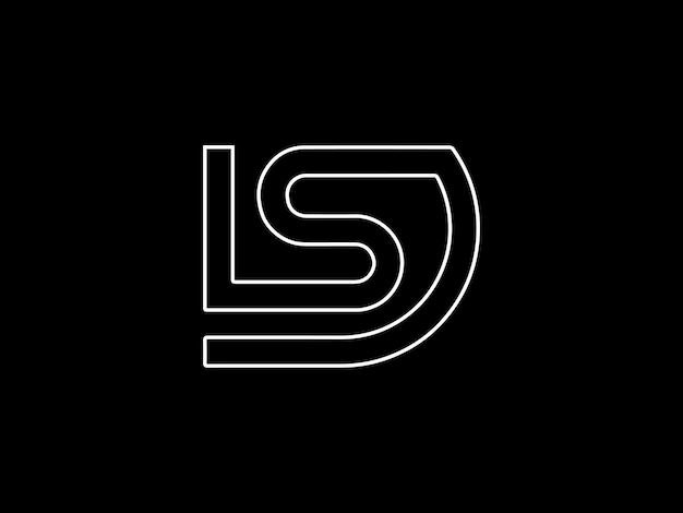 Wit ls-logo op een zwarte achtergrond