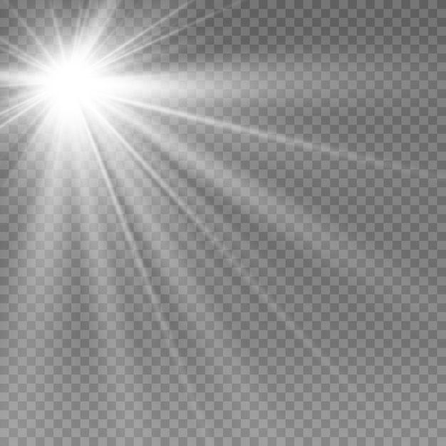 Wit mooi licht explodeert met een transparante explosie.
