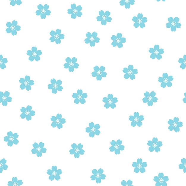Wit naadloos patroon met blauwe sakurabloemen