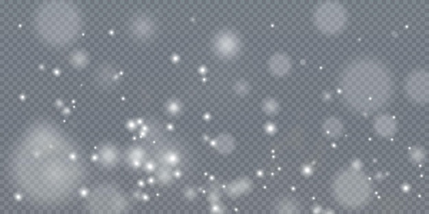 Wit png-stoflicht bokeh-lichtlichteffectachtergrond kerstachtergrond van glanzend stof